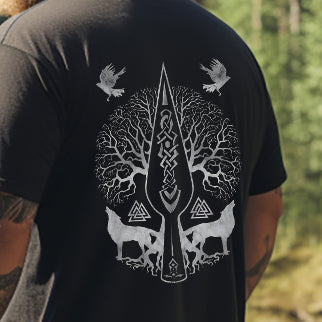 Life of Tree Yggdrasil Retro Viking Culture Graphic T-shirt Big & Tall