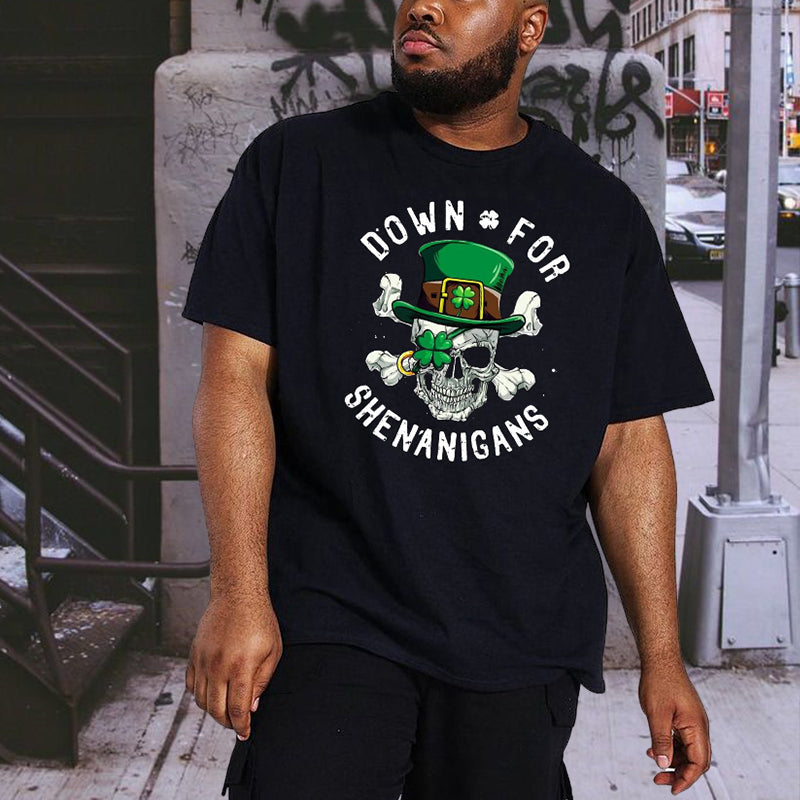Playful Irish Shenanigan Skull St. Paddy's Shirt Big & Tall