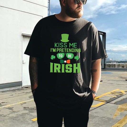 Kissable Shamrock Luck of the Irish Kiss Tee Big & Tall