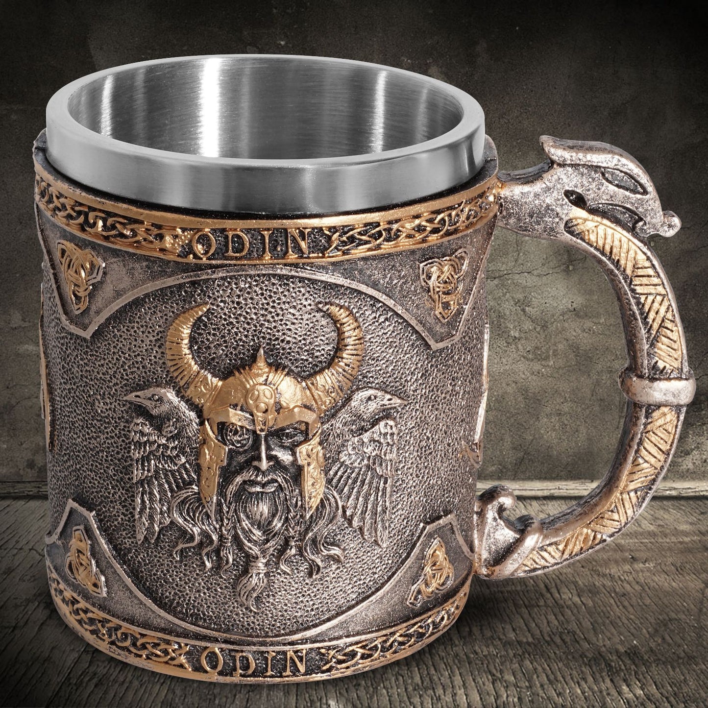 Odin and Raven Design Stainless Steel Mug