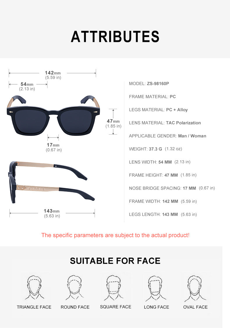 Retro Square HD Polarized Sunglasses