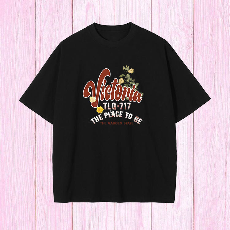 Victoria Floral Print Women's Cotton T-shirt