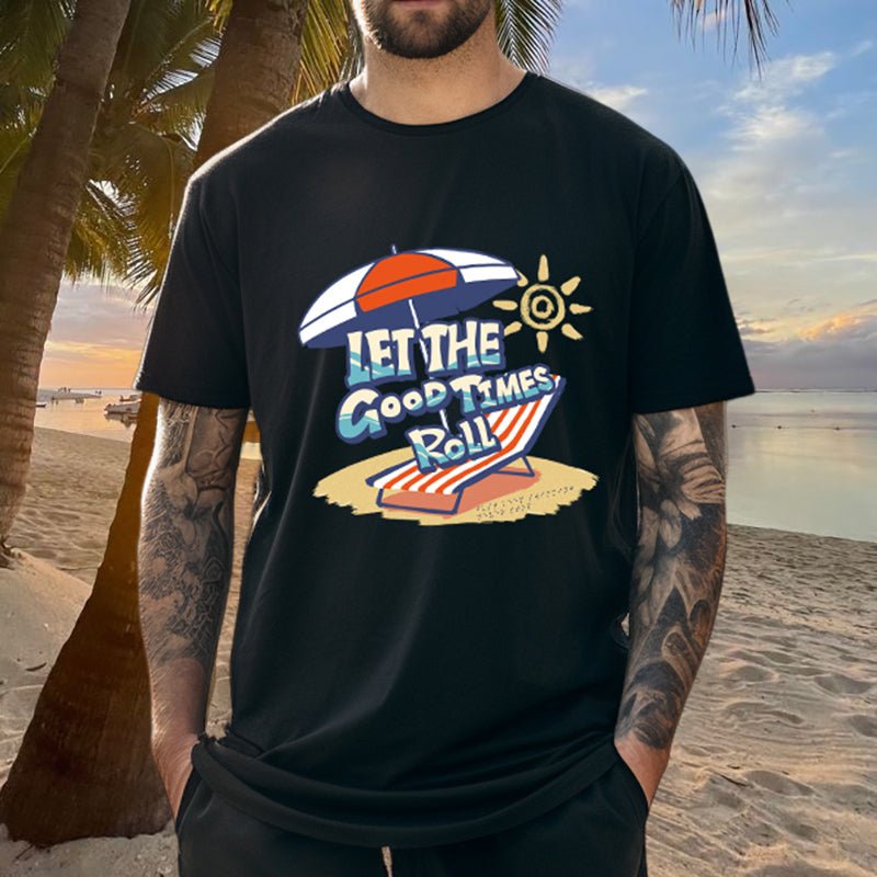 Men's Beach Vibes Print Cotton T-shirt Big & Tall