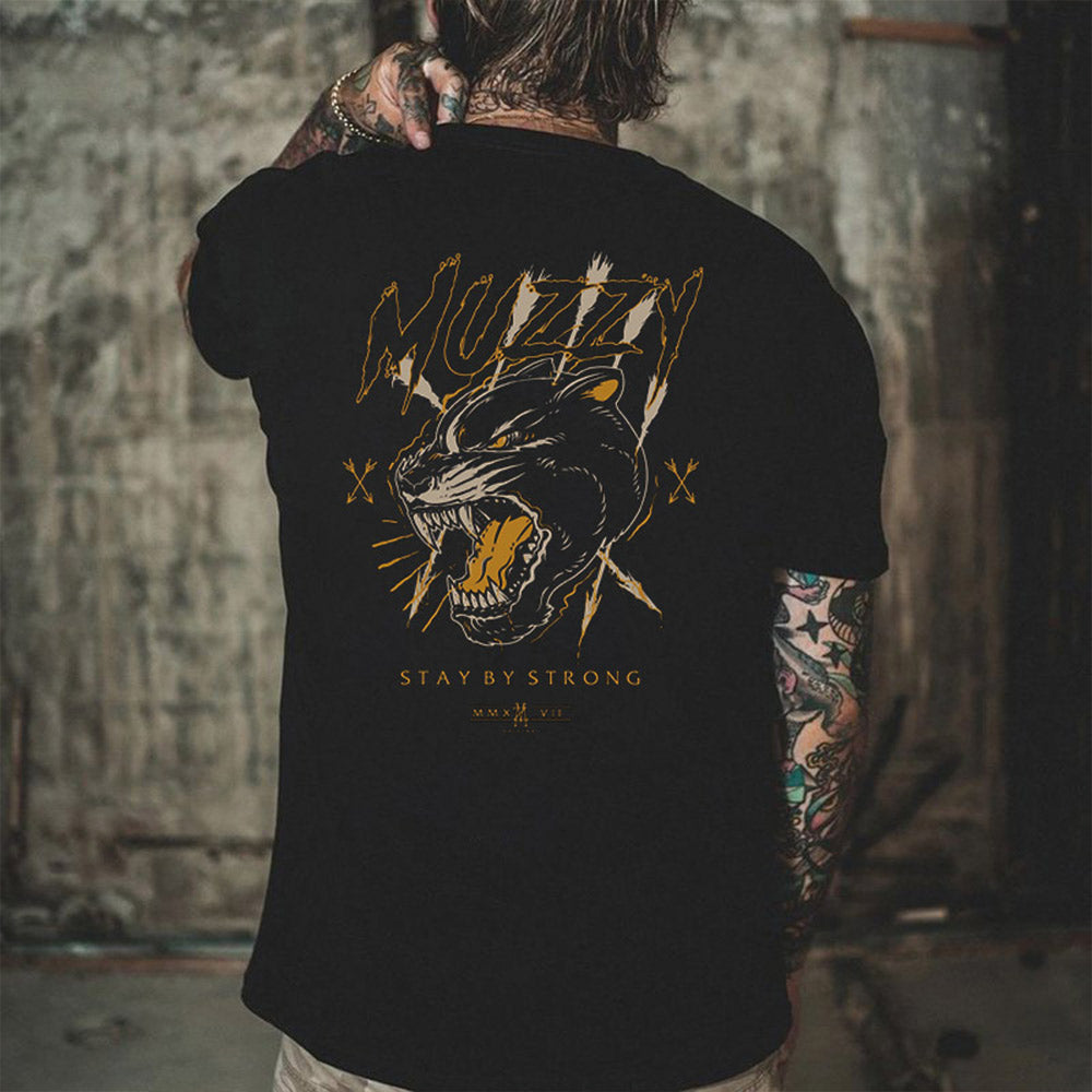 Animal Graphic Print Men's Short Sleeve T-Shirt