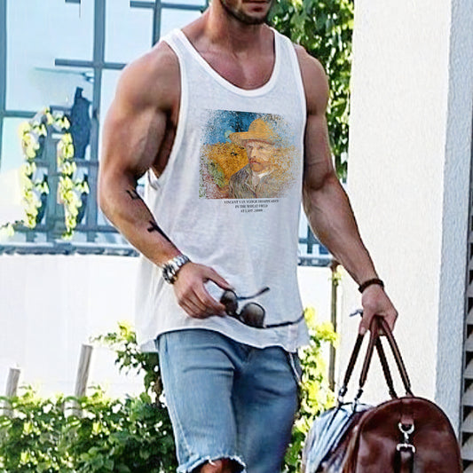 Van Gogh Crows in the Rye Men's Vintage Print Tank Top
