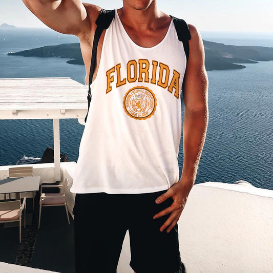 Alphabet Graphic Print Loose Casual Men's Tank Top