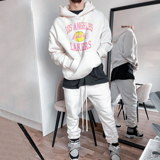 LA Lakers Graphic Print Casual Men's Sweatshirt