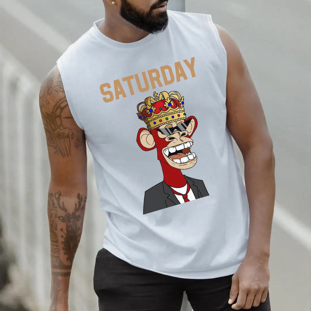 Saturday NFT Graphic Print Men's Tank Top