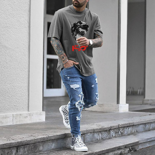 DOG Graphics Print Men's Short Sleeve T-Shirt