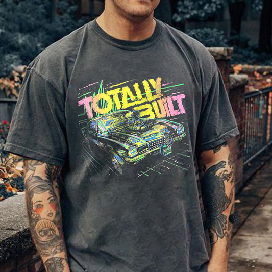 Letter Racing Graphic Casual Loose Short Sleeve Men's T-Shirt