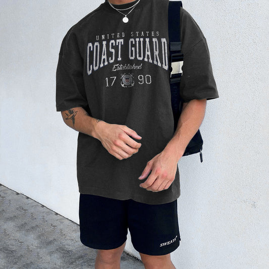 COAST GUARD Letter Graphic Print Men's T-shirt
