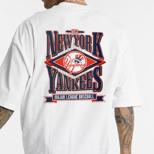 Baseball Graphic Print Casual Loose Men's T-Shirt