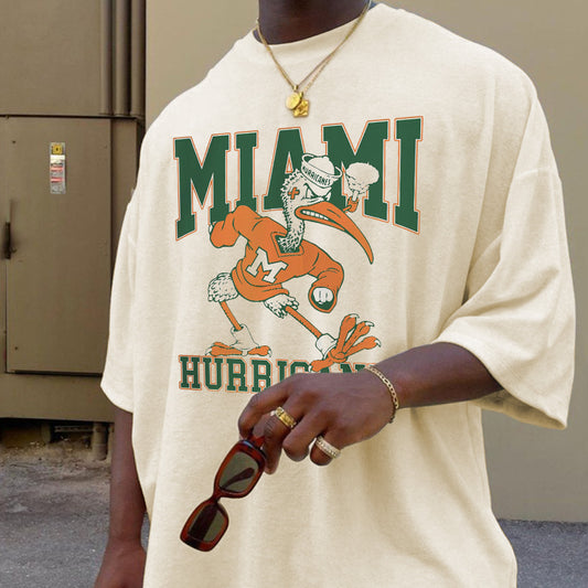 Miami Football Print Short Sleeve T-Shirt