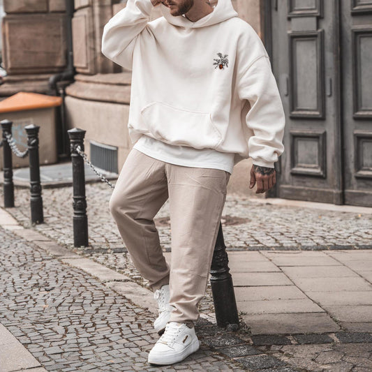 Botanical graphic print casual men's sweatshirt