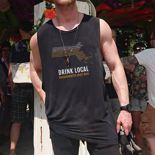 Beer Alphabet Graphic Print Casual Men's Tank Top