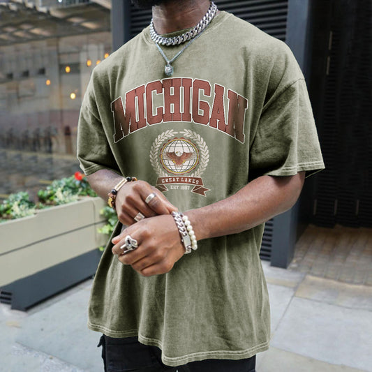 Michigan Graphic Print Men's Short Sleeve T-Shirt