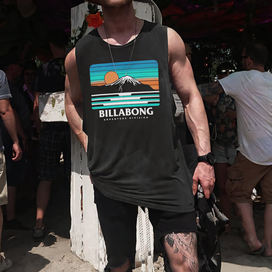 Sun Raise Graphic Print Loose Casual Men's Tank Top