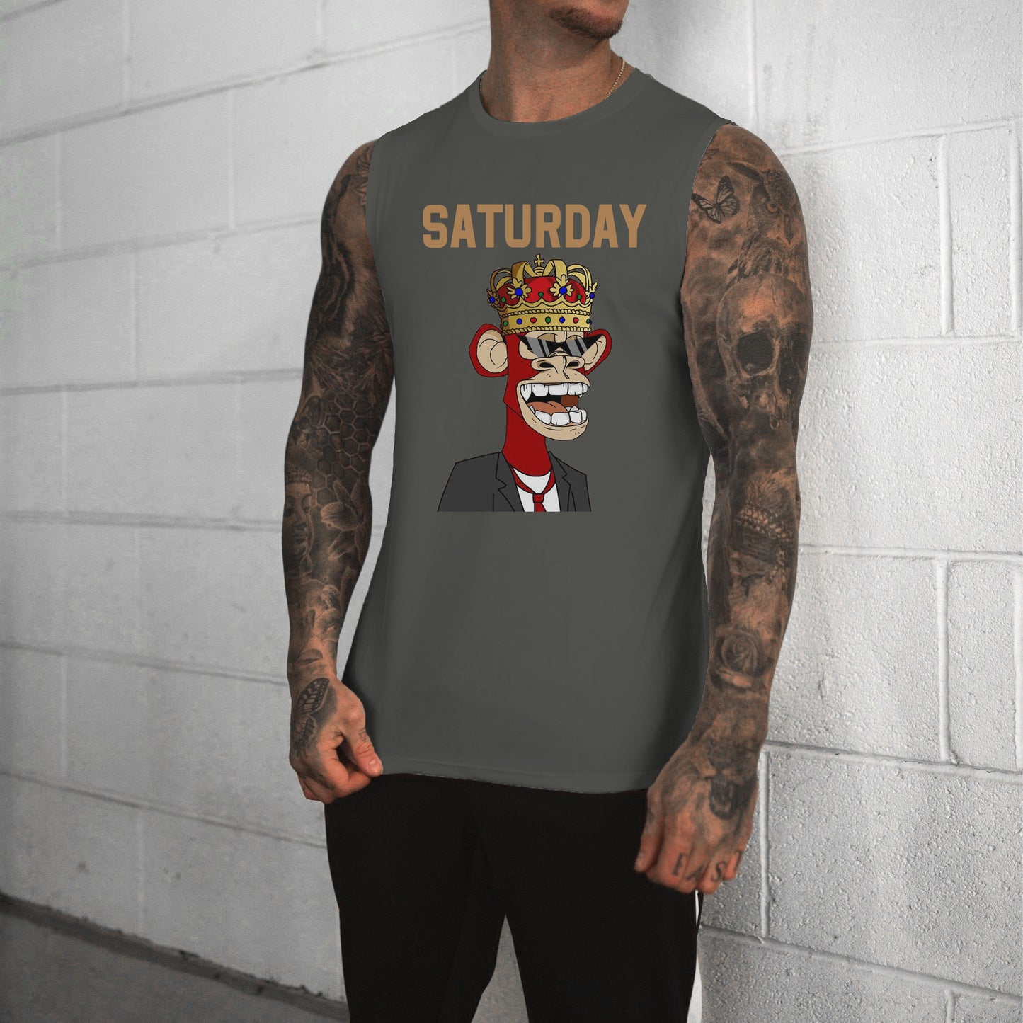 Saturday NFT Graphic Print Men's Tank Top