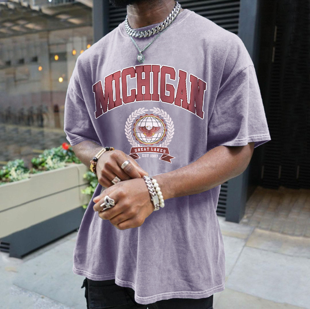 Michigan Graphic Print Men's Short Sleeve T-Shirt