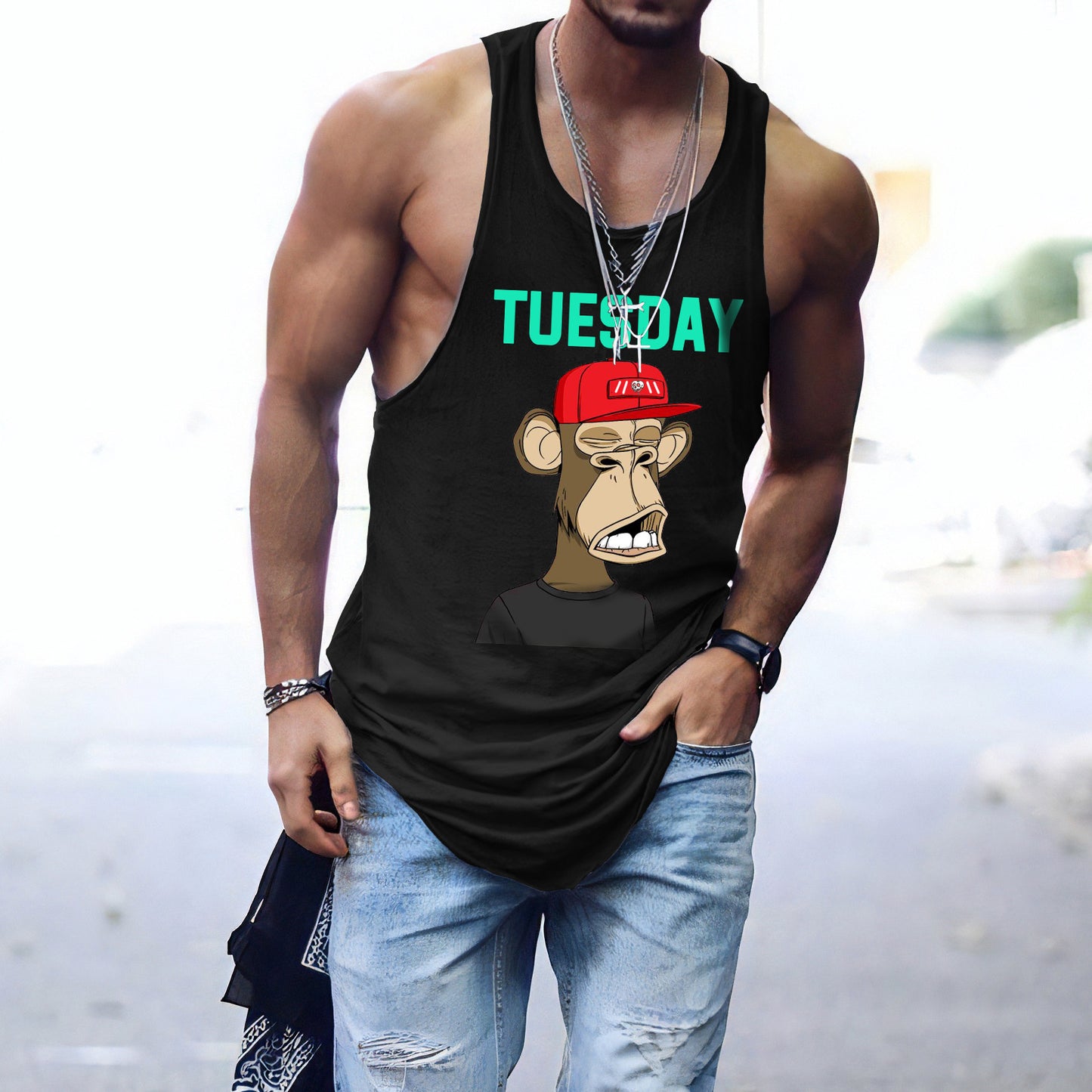 Tuesday NFT Print Men's Fashion Tank Top