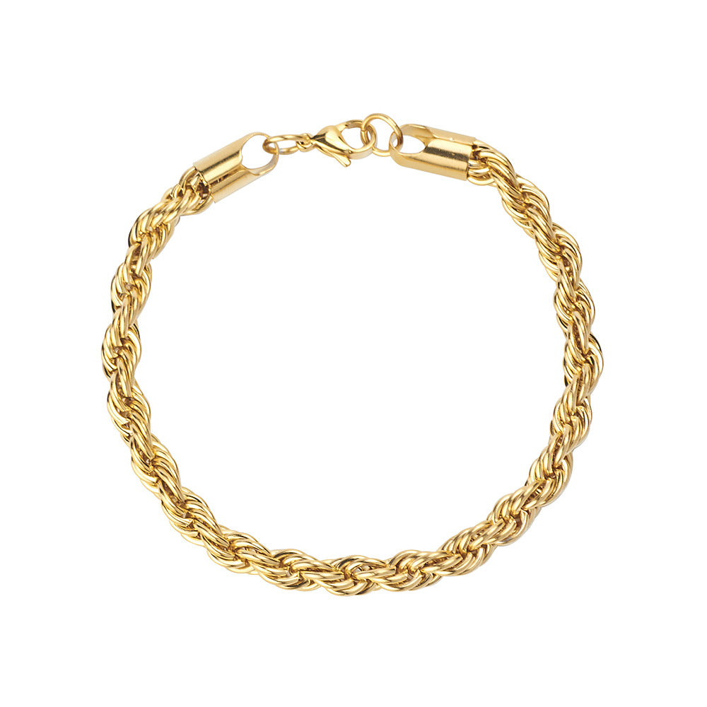 Coarse Twist Chain Bracelet Titanium Steel Trendy Men's Personality Jewelry