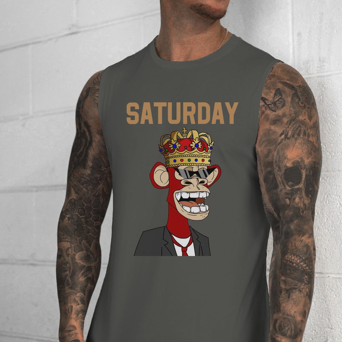 Saturday NFT Graphic Print Men's Tank Top