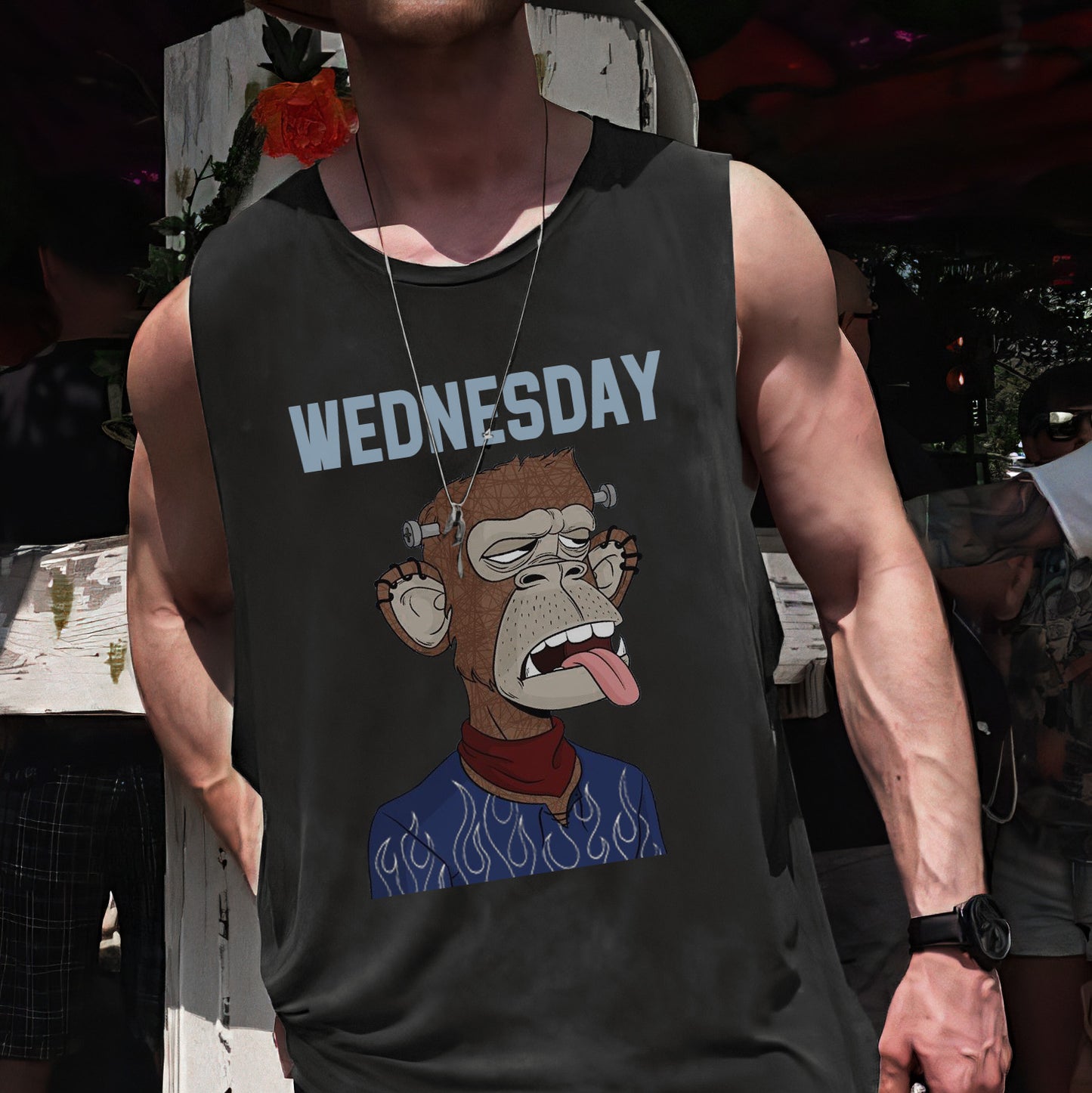 Wednesday NFT Print Men's Fashion Tank Top