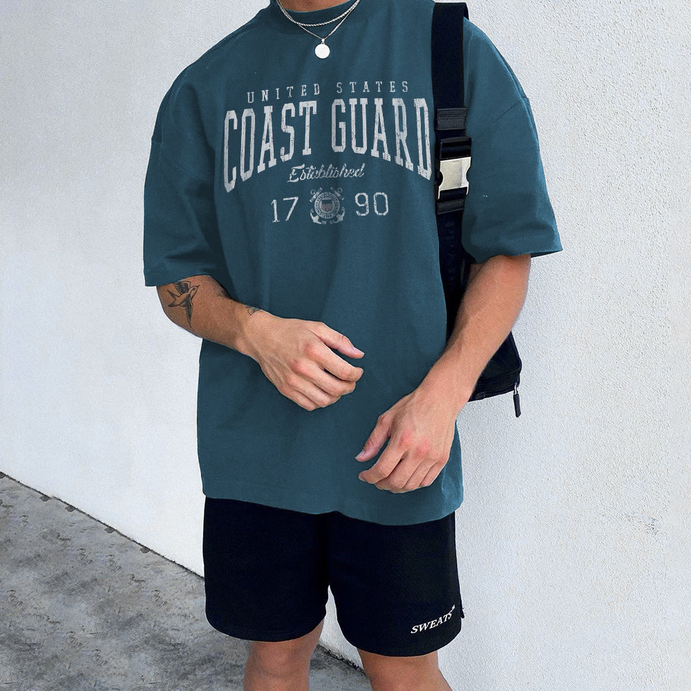 COAST GUARD Letter Graphic Print Men's T-shirt
