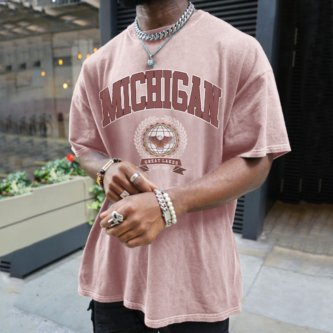 Michigan Graphic Print Men's Short Sleeve T-Shirt