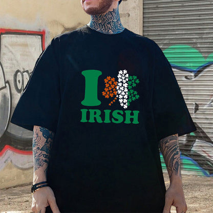 Love for Ireland Shamrock Heart Irish Pride Tee Big & Tall