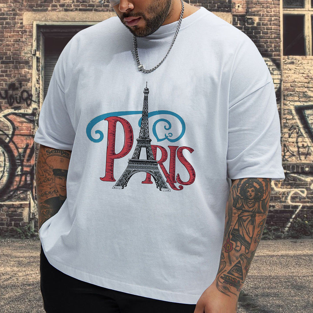 Paris Effiel Tower Men's Short Sleeve T-shirt Big & Tall