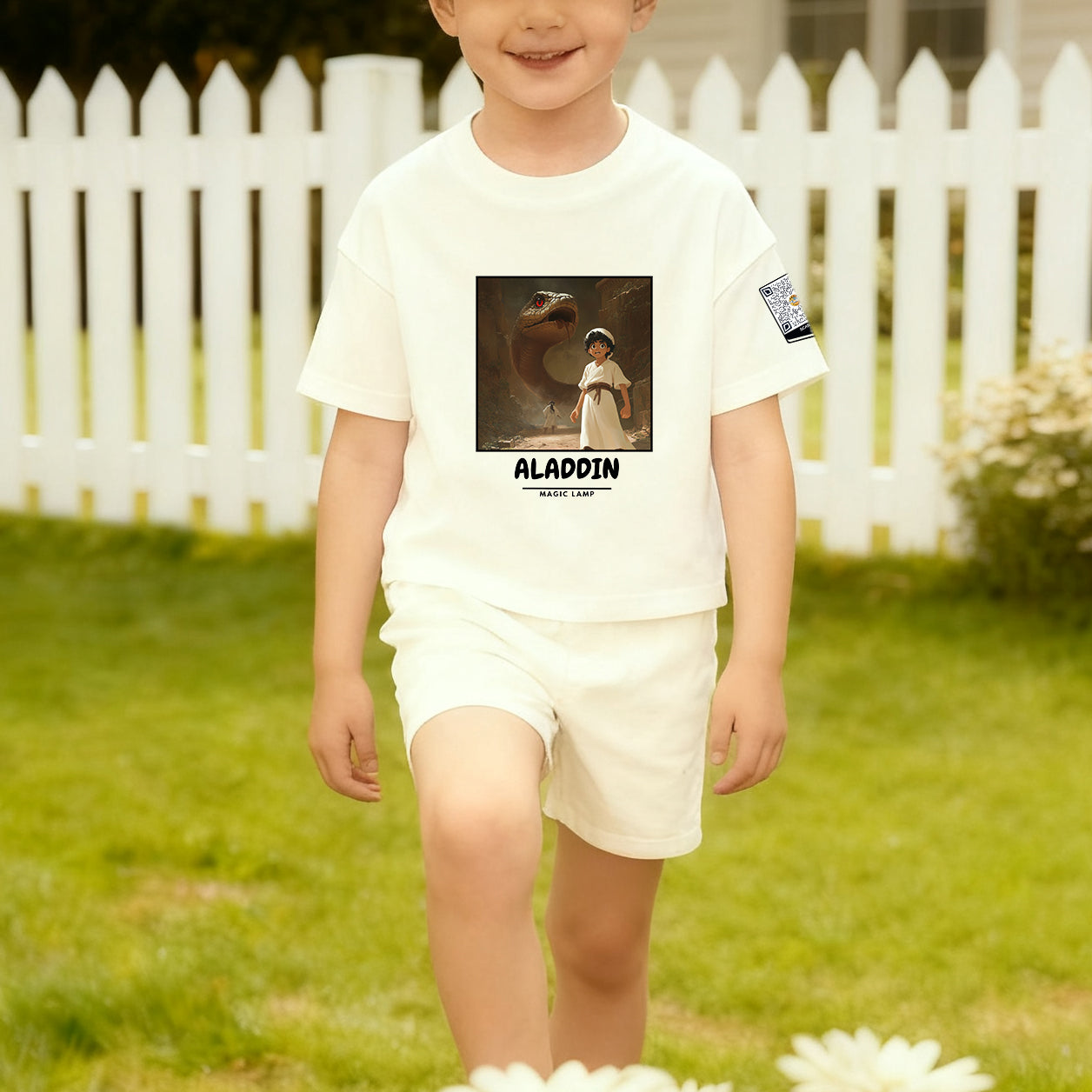 Aladdin Magic Lamp QR Code Story Tee for Kids
