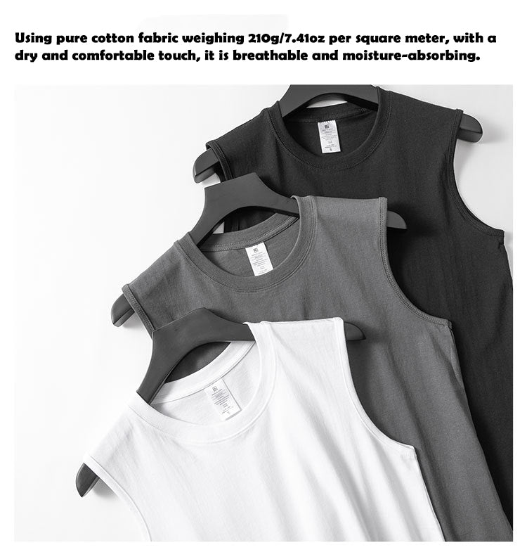 Dark Gray Color Men's Basic Cotton Tank