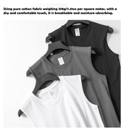 Dark Gray Color Men's Basic Cotton Tank