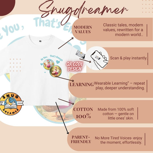 The Hen Print Kids' Storytime T-Shirt with QR Code