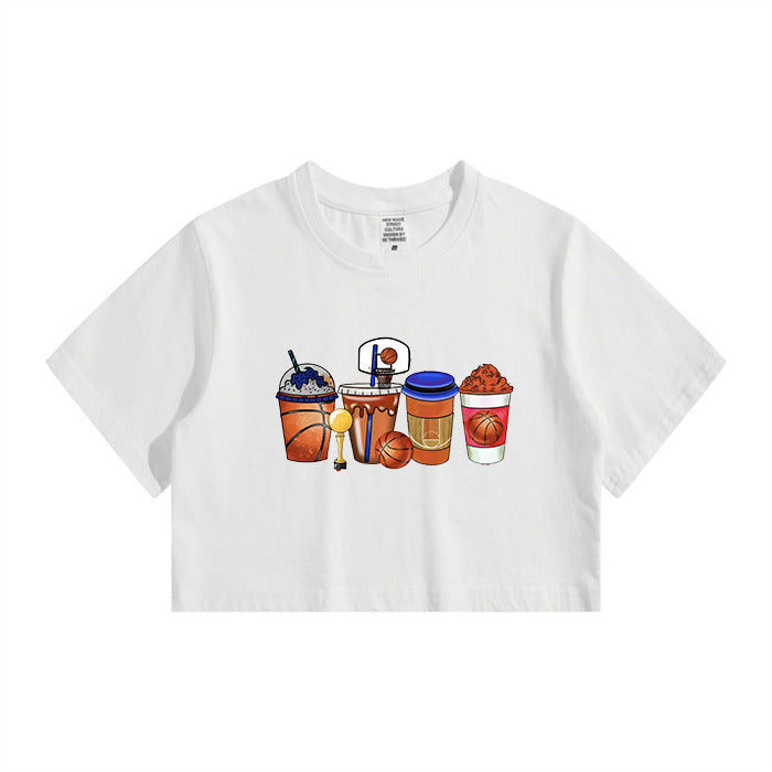 Basketball Drink Lady's Crop Tee