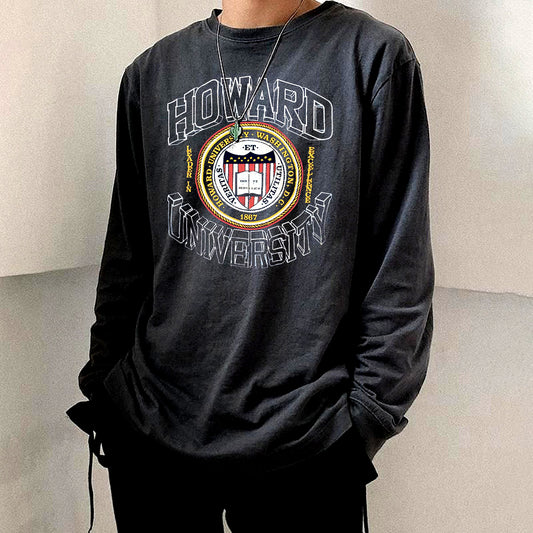 Howard University Men's Casual Long Sleeve T-Shirts-A