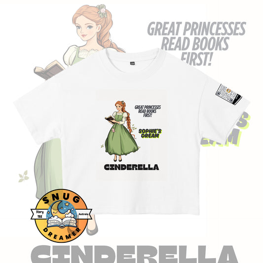 Snugdremaer Educational fairy tale shirt for girls – QR code unlocks original Cinderella-inspired story