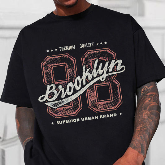 Basketball VIntage Graphic Print Men's Loose Fit T-shirt