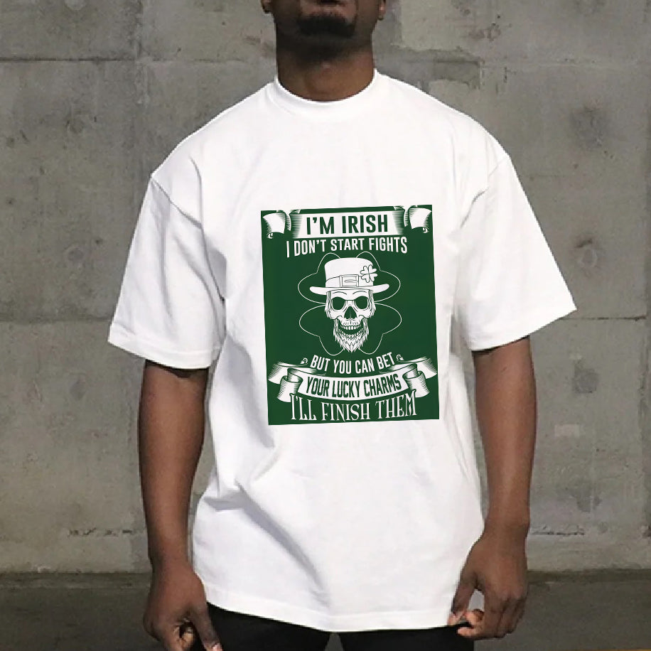 Cheeky Irish Skull Irish Pride Combat T-Shirt Big & Tall