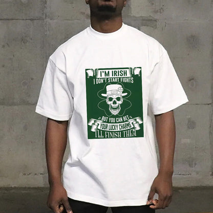 Cheeky Irish Skull Irish Pride Combat T-Shirt Big & Tall