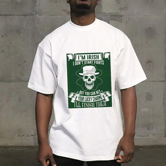 Cheeky Irish Skull Irish Pride Combat T-Shirt Big & Tall