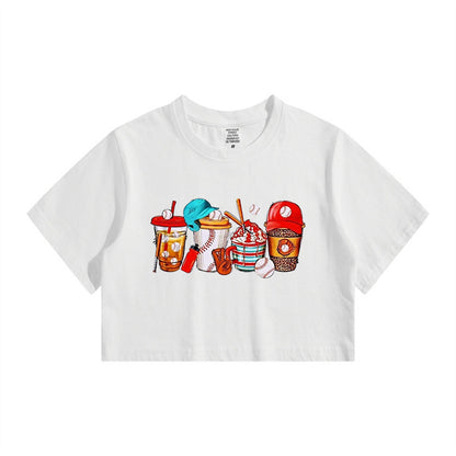 Baseball Drink Lady's Crop Tee