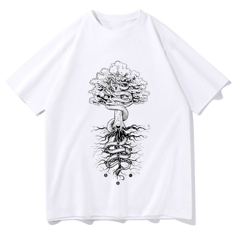 Norse Mythological Yggdrasil and the Midgard Serpent T-shirt Big & Tall