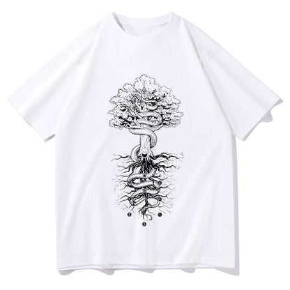 Norse Mythological Yggdrasil and the Midgard Serpent T-shirt Big & Tall