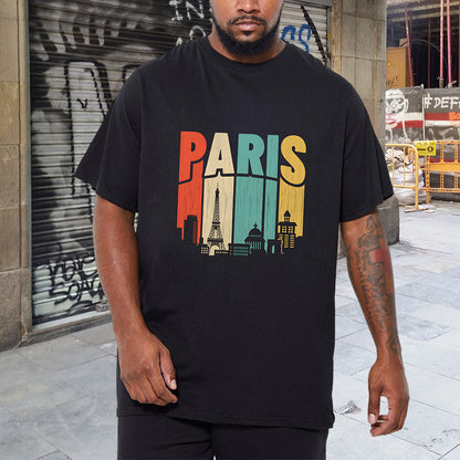 Paris Citycapes Men's Short Sleeve T-shirt Big & Tall