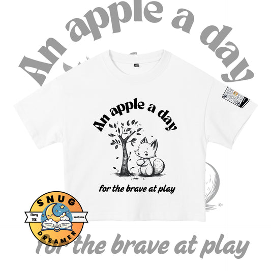Kids Viking story T-shirt with fox print and QR code