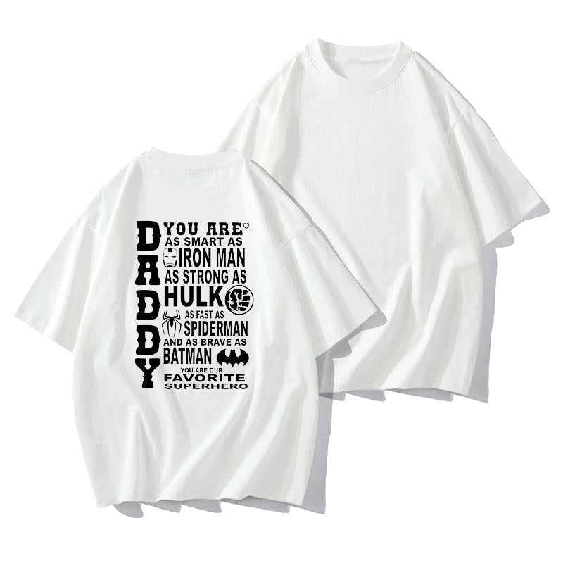 Gift For Dad Men's Letter Print White T-shirt Big & Tall