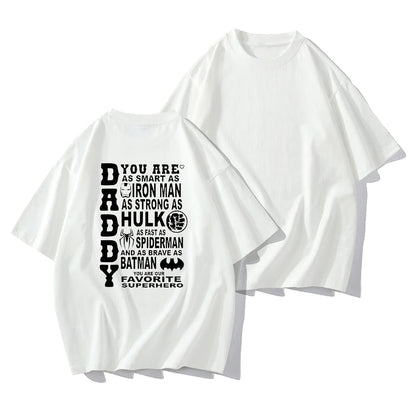 Gift For Dad Men's Letter Print White T-shirt Big & Tall