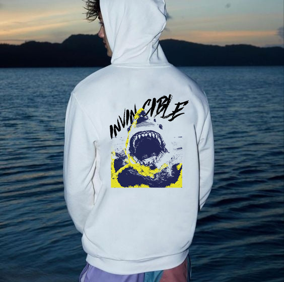 Shark Graphics Casual Fleece Hoodie